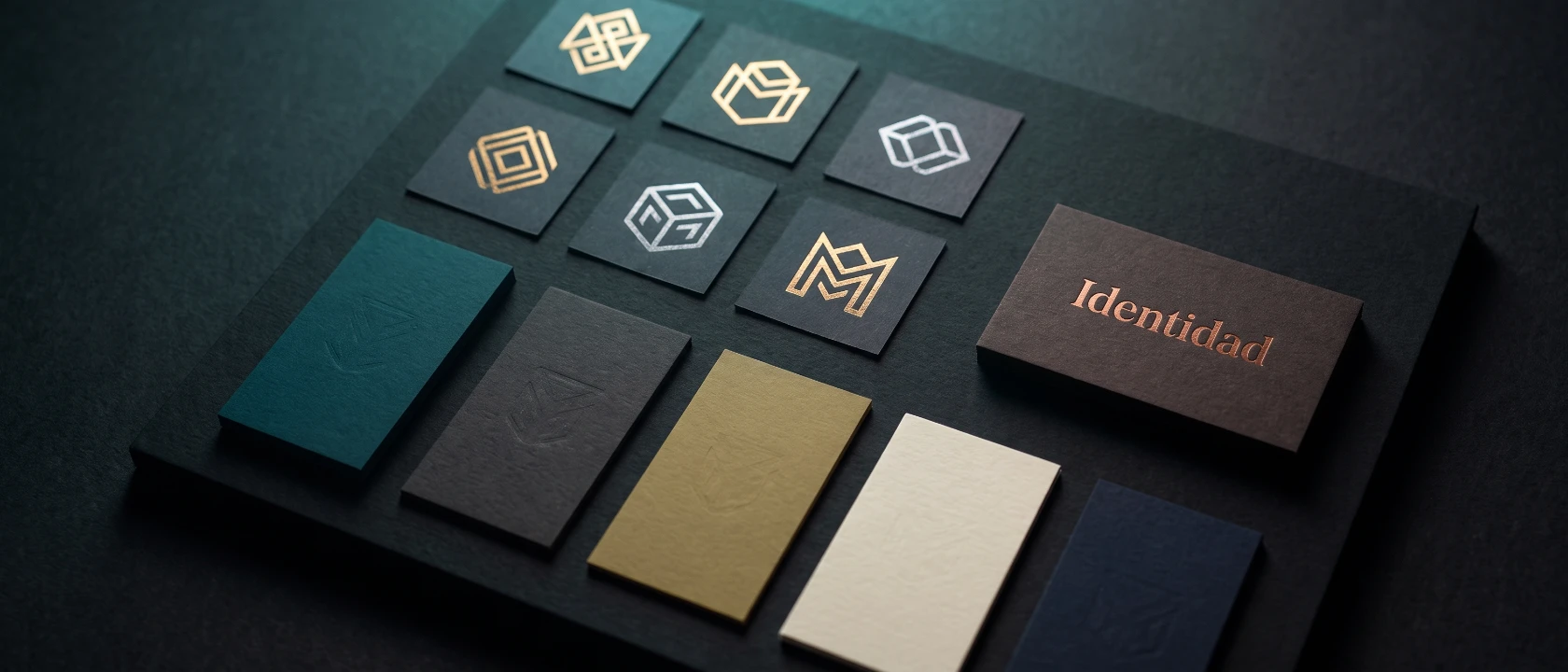 Identidad visual: muestras de color y materiales de diseño